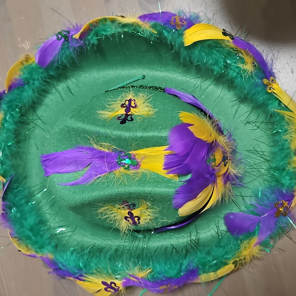 Unisex Mardi Gras Cowboy Hat One Size Fits Most - Picture 10 of 10